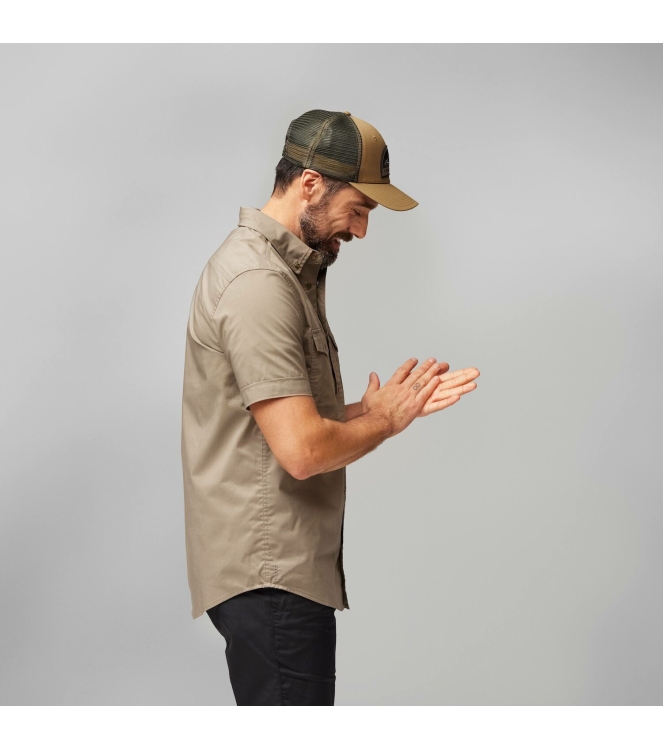 Fjällräven Fjällräven Ovik Air Stretch SS Shirt M suede brown F12600213 244 Suede Brown Fjällräven fleeces en truien F12600213 244 marine bij Leerentveldvrijetijd.nl