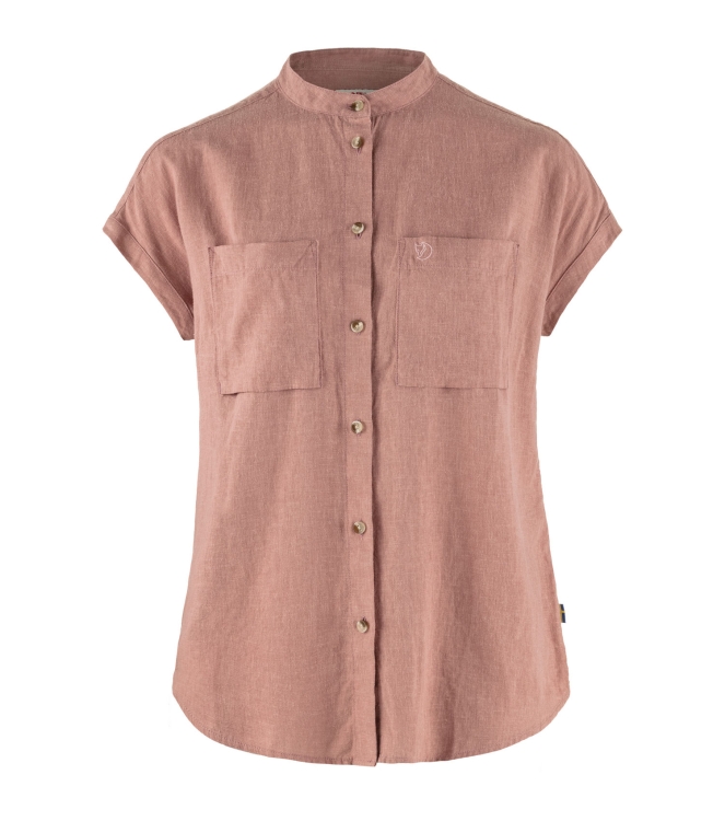 Fjällräven Fjällräven Övik Hemp Shirt SS W 300_dusty rose F14600160 300_Dusty Rose Fjällräven fleeces en truien F14600160 ivoor bij Leerentveldvrijetijd.nl