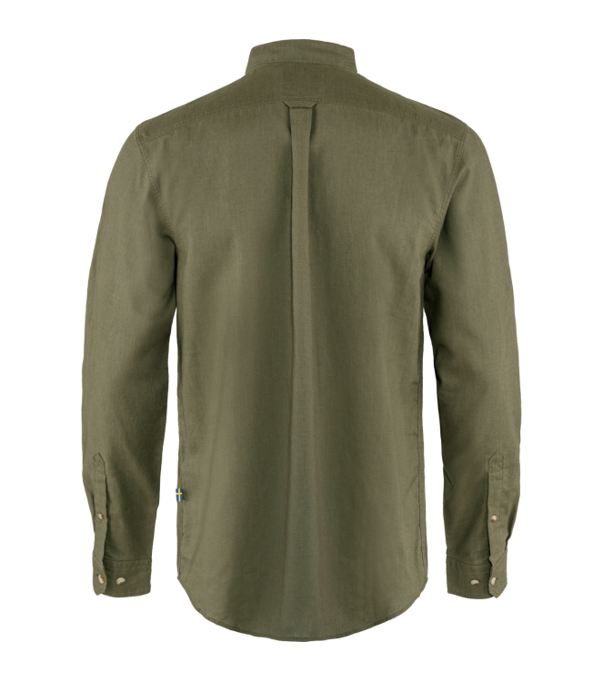 Fjällräven Fjällräven Ovik Travel Shirt LS M 620_green F87208 620_Green Fjällräven fleeces en truien F87208 blauw bij Leerentveldvrijetijd.nl